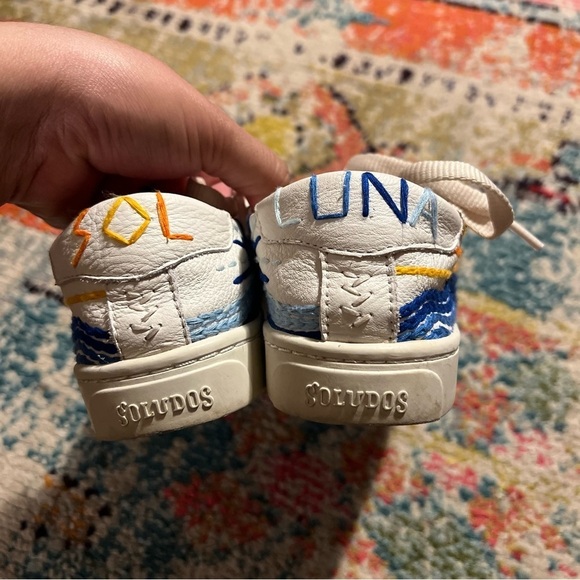 Soludos Leather Lace-Up Embroidered Sneakers size 7 - Picture 5 of 7
